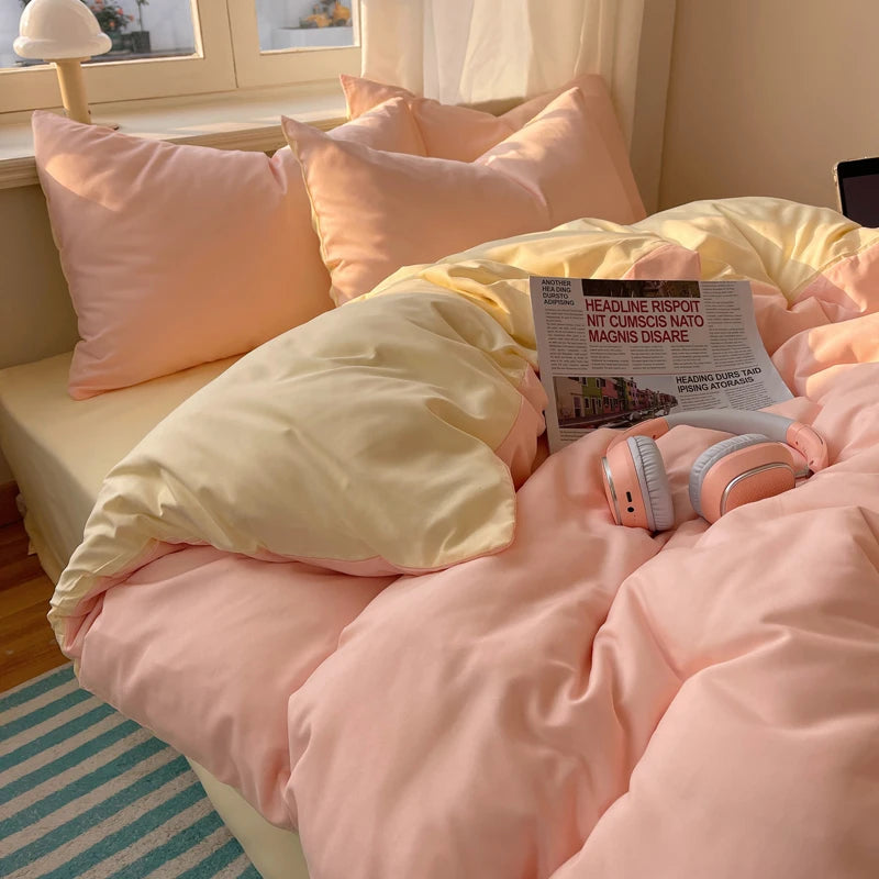 4-Piece Cotton Bedding Set - Duvet Cover & Pillowcases