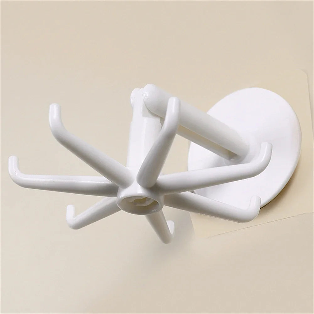 7-Claw Rotatable Self-Adhesive Kitchen Storage Hook