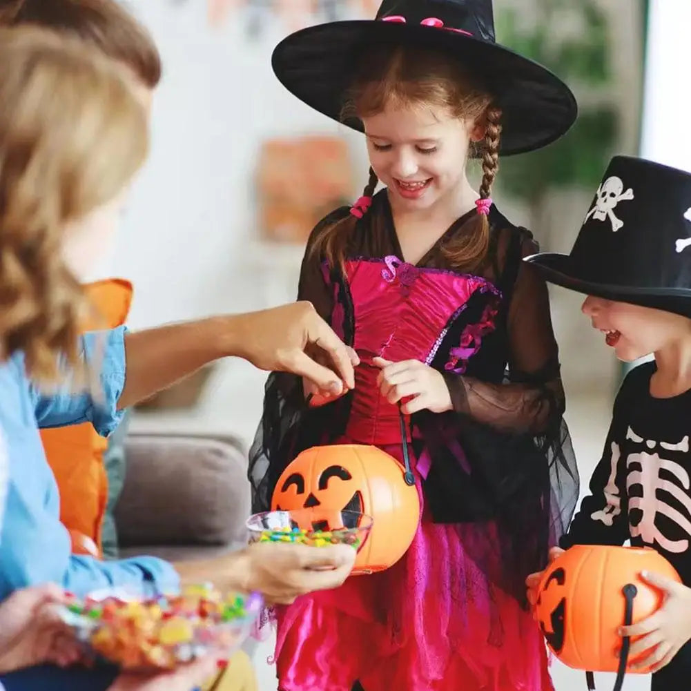 Halloween Pumpkin Bucket - Portable Candy Basket for Festivities