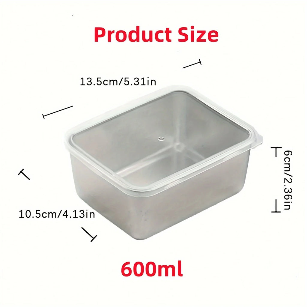 Leakproof Stainless Steel Food Storage Containers - 6-Piece Set