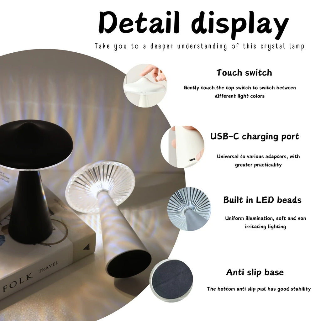 Mushroom LED Desk Lamp | Bedroom & Desk Aesthetic