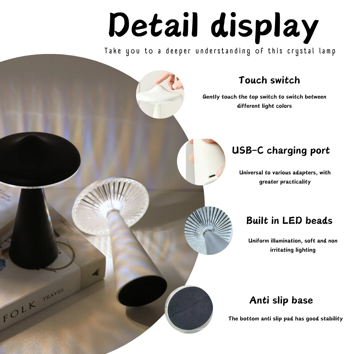 Mushroom LED Desk Lamp | Bedroom & Desk Aesthetic