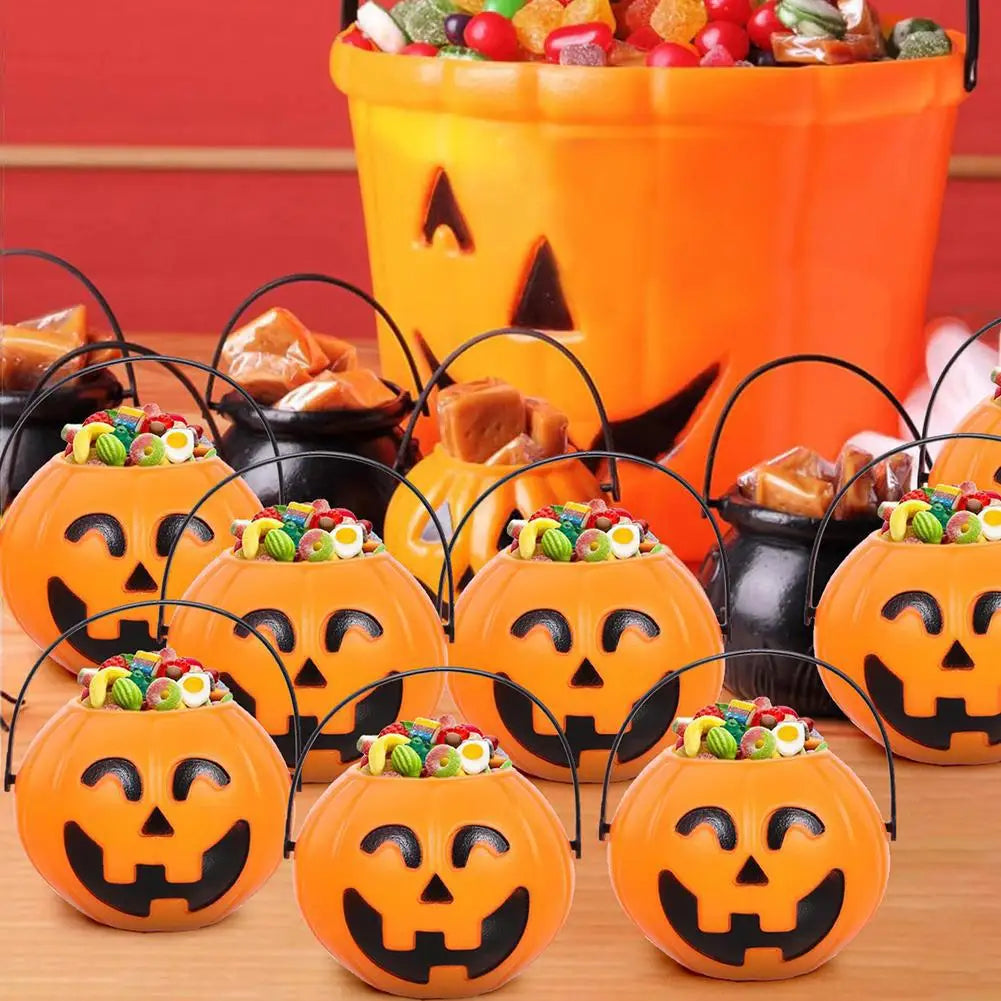 Halloween Pumpkin Bucket - Portable Candy Basket for Festivities