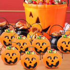 Halloween Pumpkin Bucket - Portable Candy Basket for Festivities