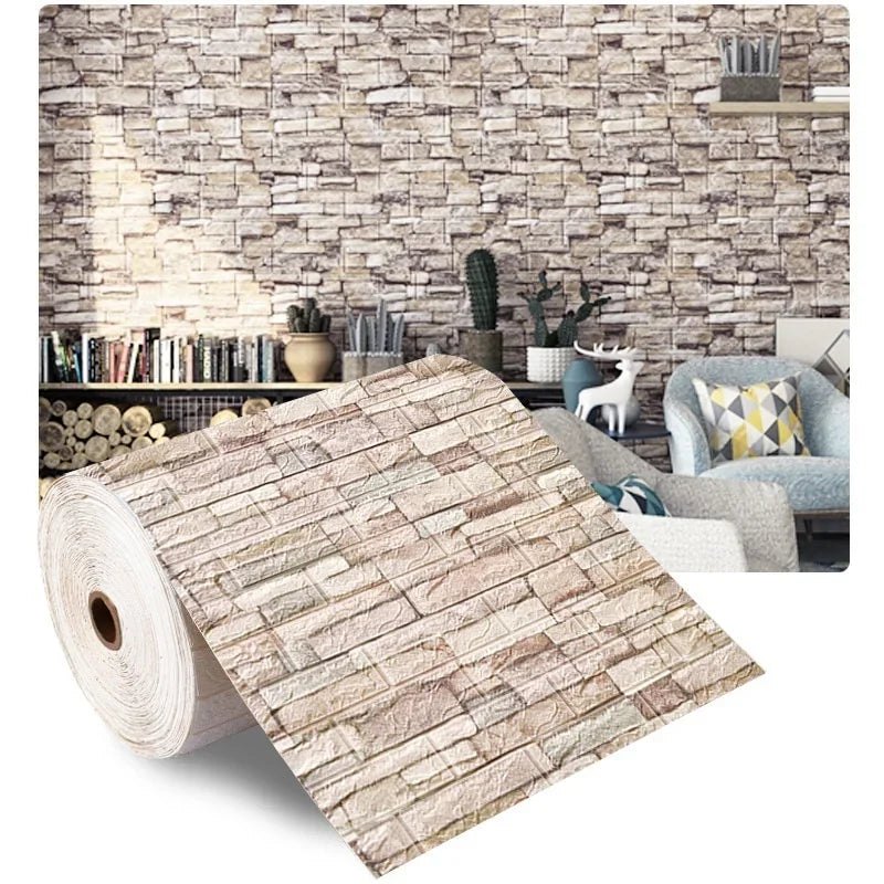 3D Brick Foam Wallpaper - Stylish Wall Decor