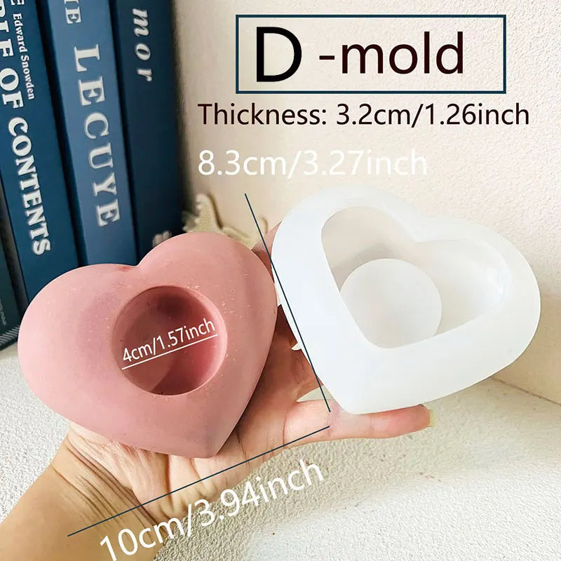 Heart Shaped Silicone Mold for Planters and Candles
