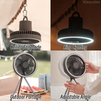 10,000mAh Portable Camping Fan with LED Light & Power Bank