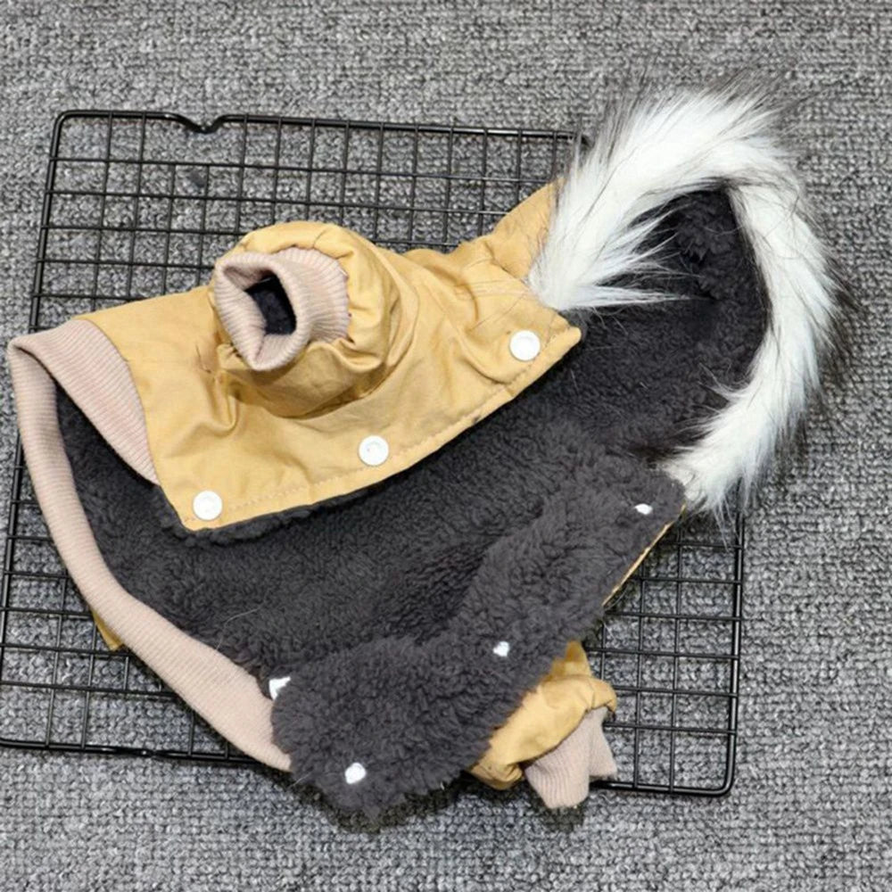 Warm Dog Jacket with Harness for Winter Hiking