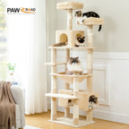 Large Cat Tree with Hammock & Scratching Posts for Indoor Cats