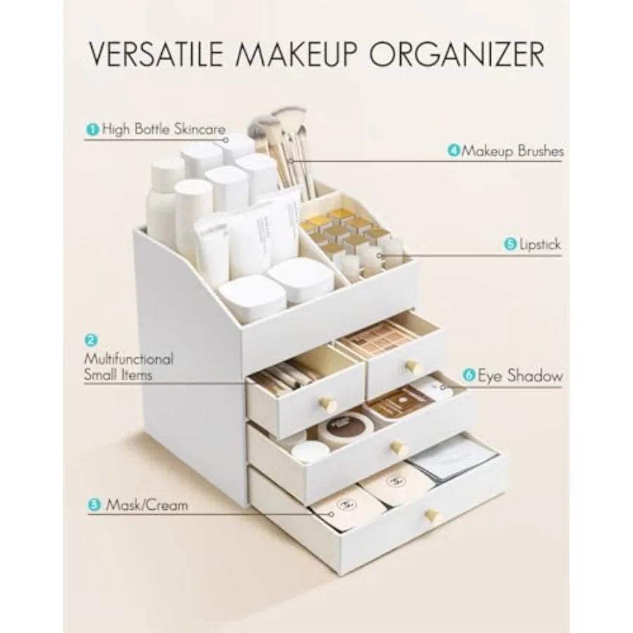 Makeup Organizer | Small Apartment Vanity White