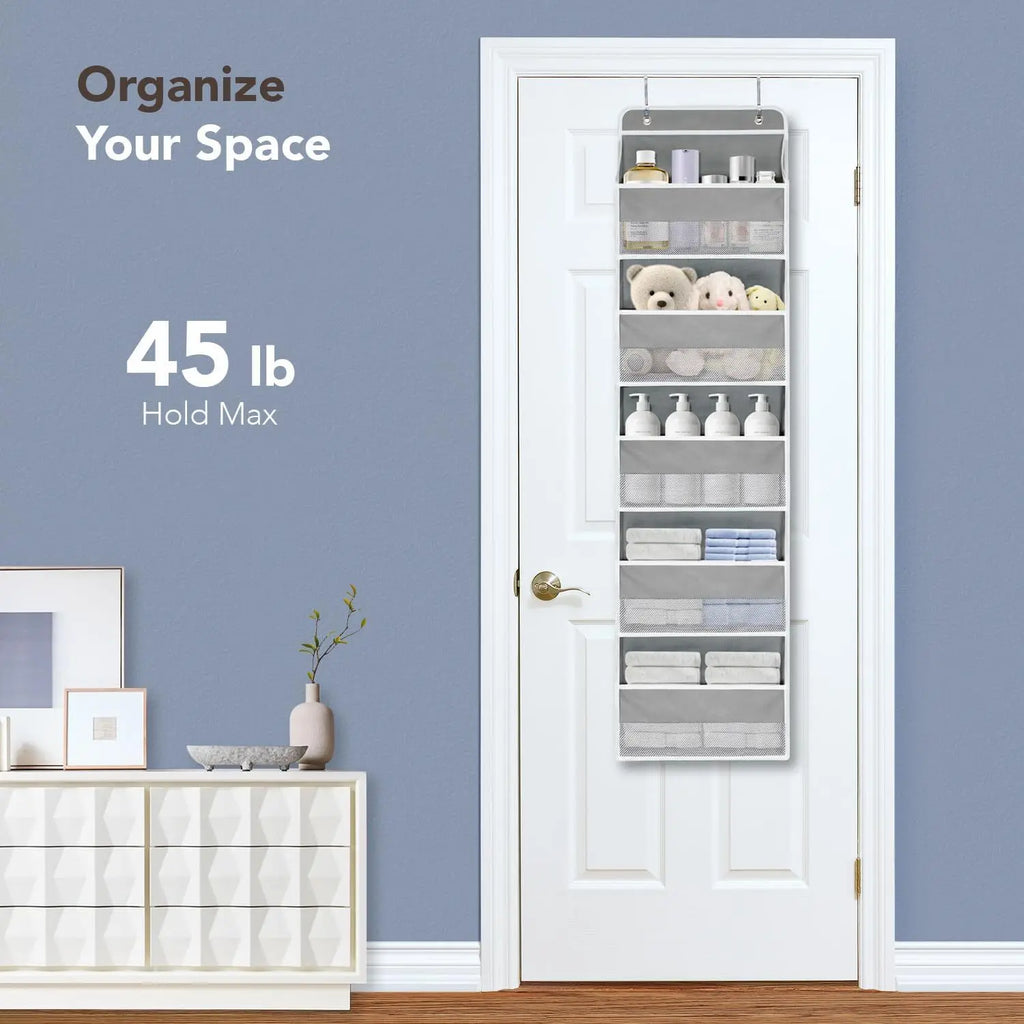 5-Layer Over-the-Door Organizer with Mesh Pockets - Space Saver