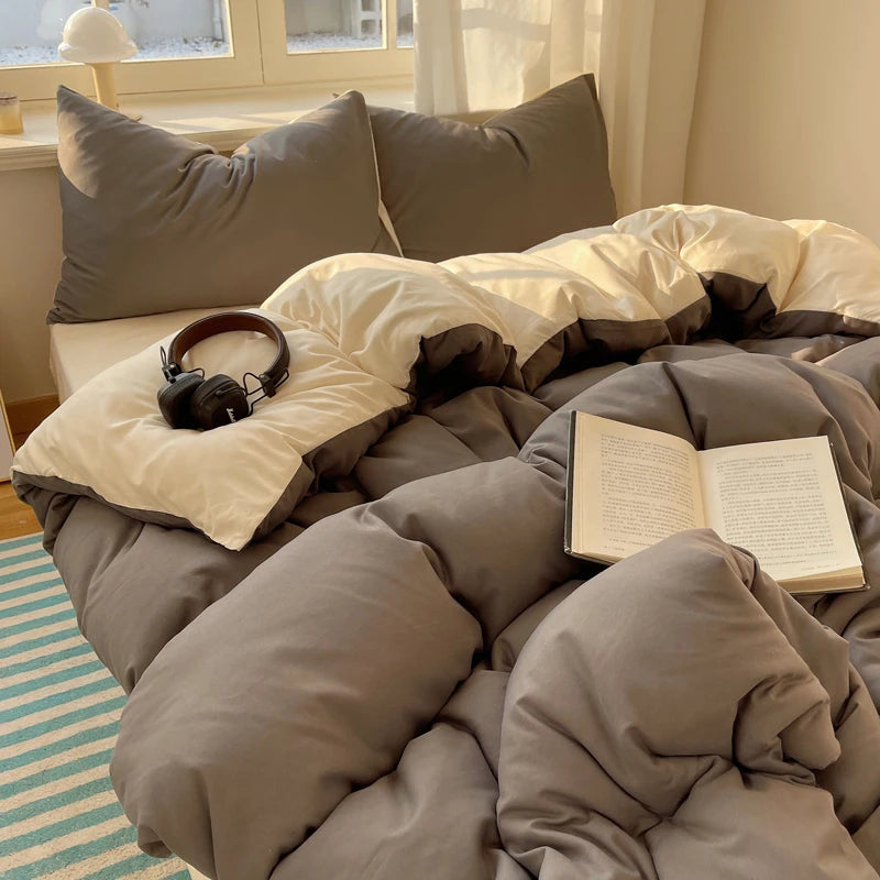 4-Piece Cotton Bedding Set - Duvet Cover & Pillowcases