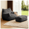 Oversized Bean Bag Lounge Chair with Ottoman