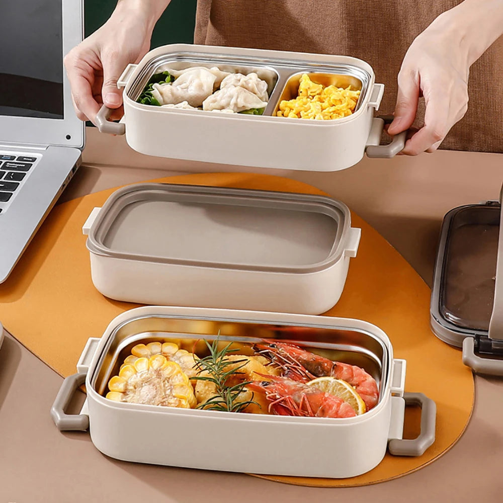 Leak Proof Stainless Steel Bento Lunch Box - 3 Layers
