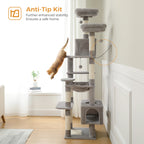 Large Cat Tree with Hammock & Scratching Posts for Indoor Cats