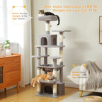Large Cat Tree with Hammock & Scratching Posts for Indoor Cats