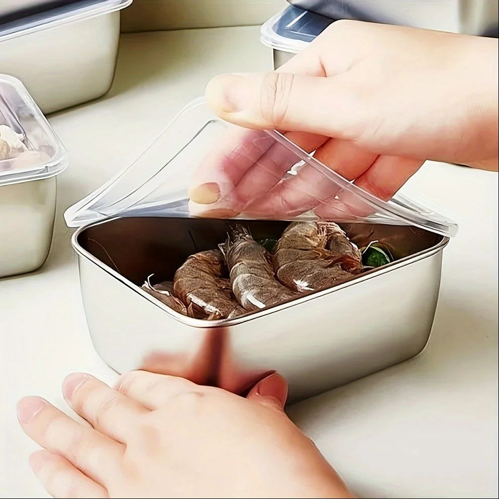 Leakproof Stainless Steel Food Storage Containers - 6-Piece Set