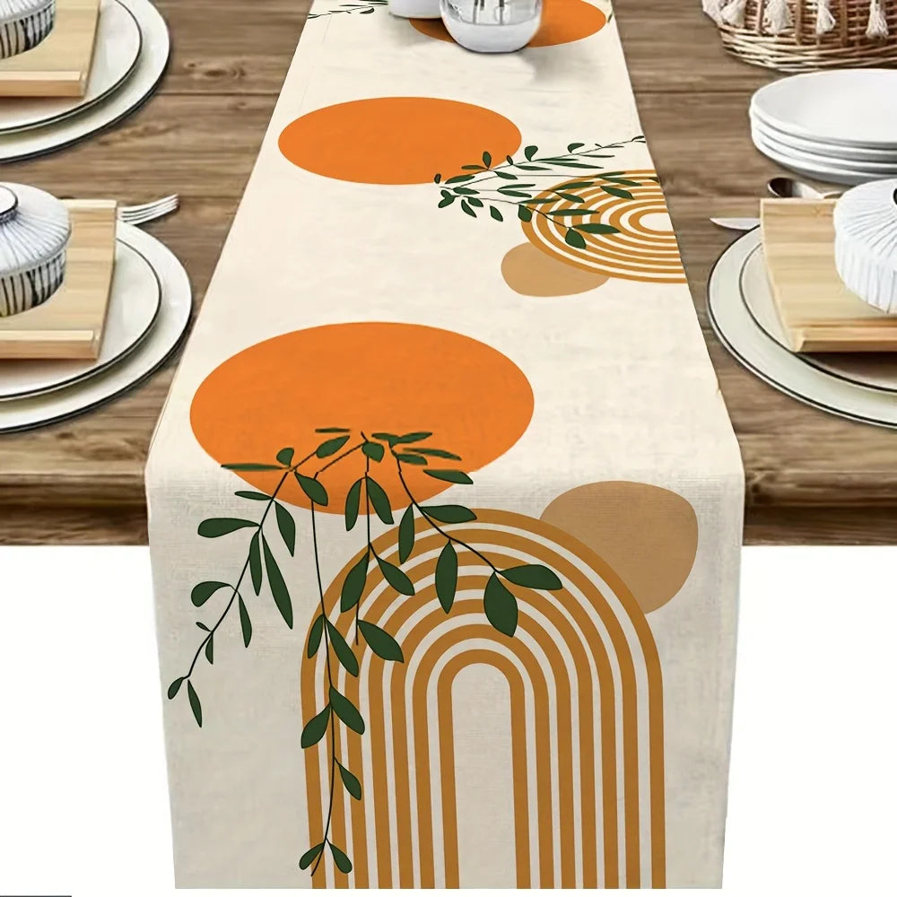 Scandinavian Geometric Table Runner - Modern Home Decor