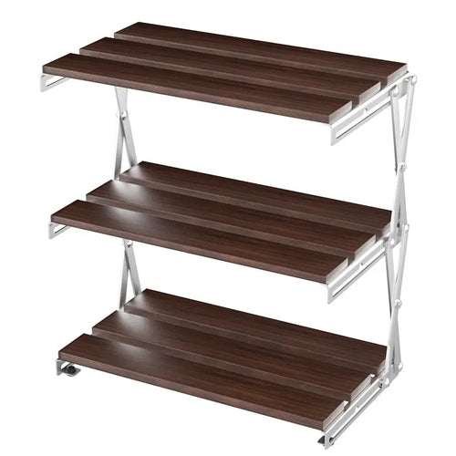 3-Tier Wooden Desk Organizer Shelf | Dorm Desk Space-Saving Holder | Aesthetic Foldable Storage Stand