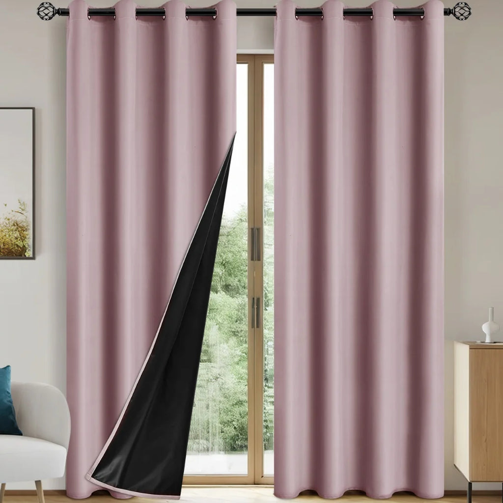 2pcs Modern Blackout Curtains for Cozy Bedrooms & Living Rooms