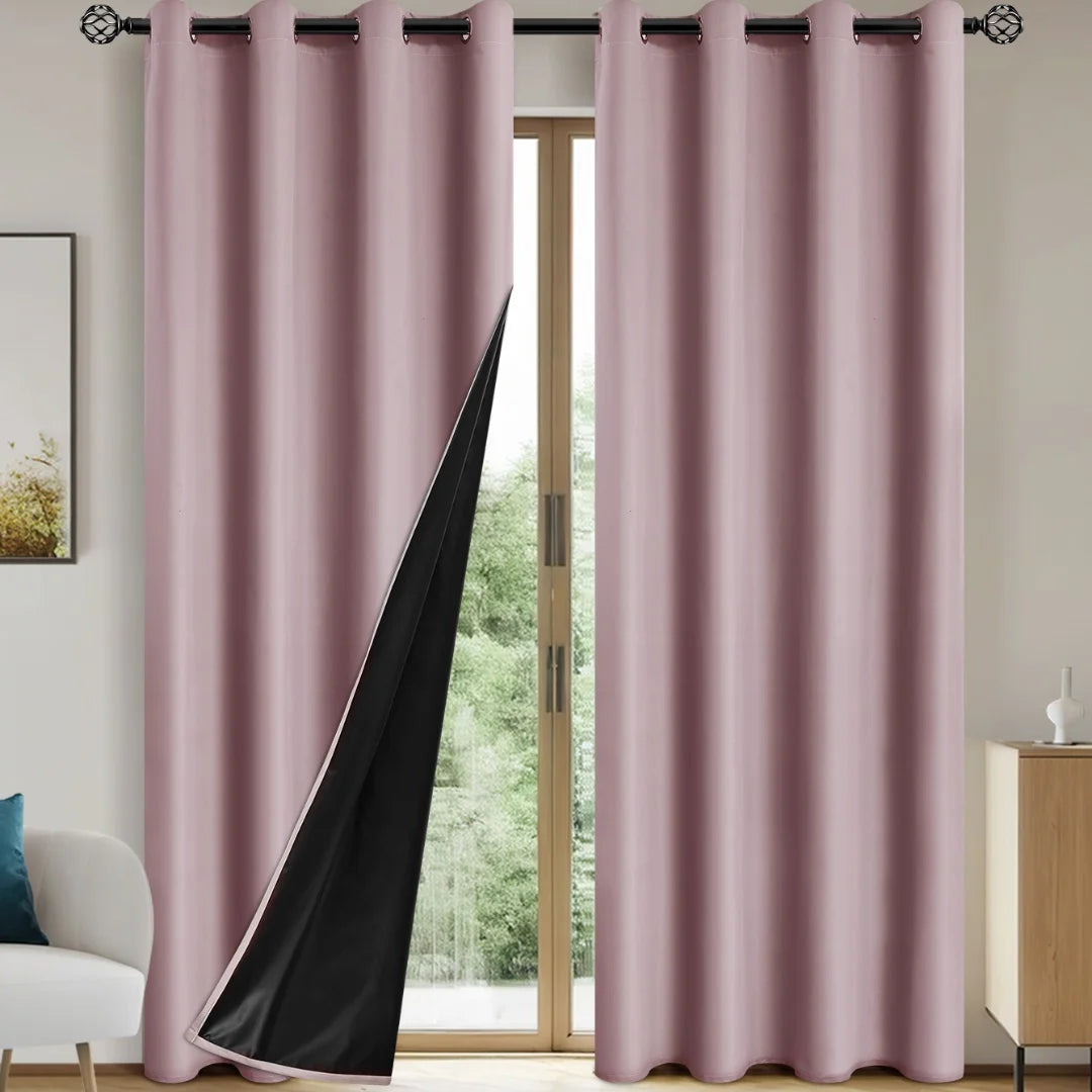 2pcs Modern Blackout Curtains for Cozy Bedrooms & Living Rooms