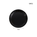 Elegant Black Disposable Tableware Set for Parties