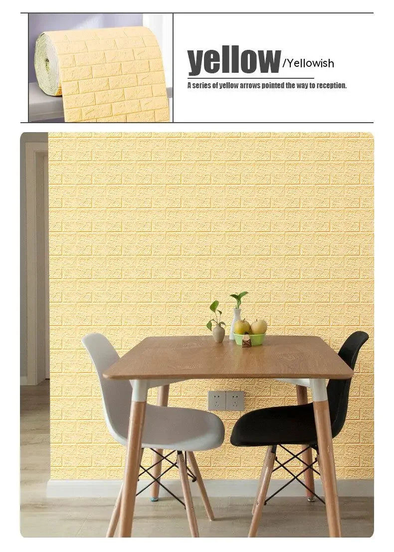 3D Brick Foam Wallpaper - Stylish Wall Decor