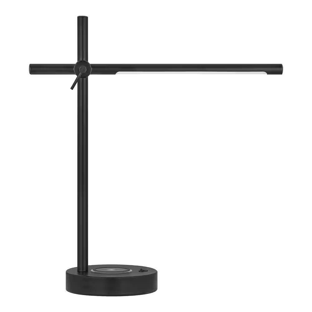 Modern LED Desk Light Table Lamp with Wireless Cell Charging Pad in Black-1