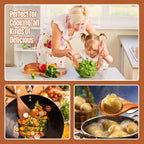 Wooden Spoons for Cooking, 9 Pcs Natural Teak Kitchen Utensil Set with Utensils Holder & Spoon Rest, Wooden Cooking Utensils for Nonstick Pans & Cookware