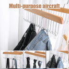 3 Pack Belt and Bra Hangers with Hooks,Space Saving Bra Hangers for Closet and Laundry,360 Degree Rotating Wooden Tie Hanger with 8 Hooks for Tank Top,Jeans,Scarf(Nature)