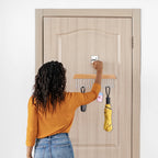 3 Pack Belt and Bra Hangers with Hooks,Space Saving Bra Hangers for Closet and Laundry,360 Degree Rotating Wooden Tie Hanger with 8 Hooks for Tank Top,Jeans,Scarf(Nature)