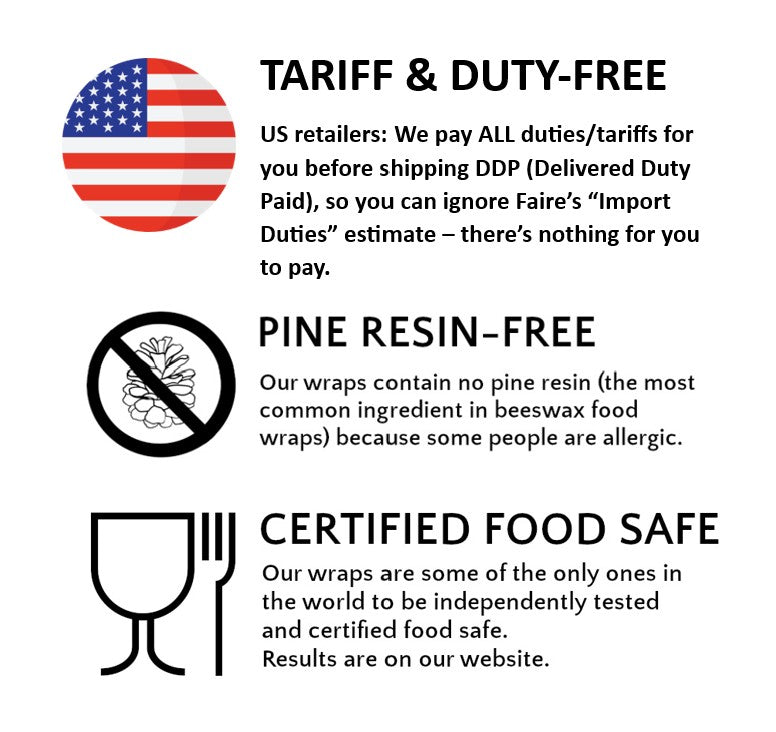 Beeswax Food Wraps: Eco-Friendly Reusable Food Covers (3 Pack)