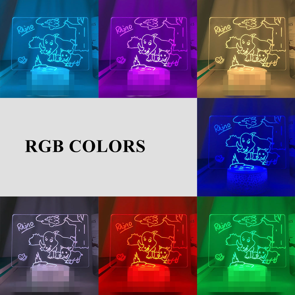 Wooden Night Light with Message Board | Girl's Room Decor