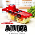 Stainless Steel Vegetable Slicer with 6 Blades for Easy Cutting