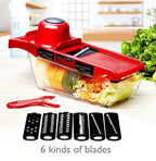Stainless Steel Vegetable Slicer with 6 Blades for Easy Cutting