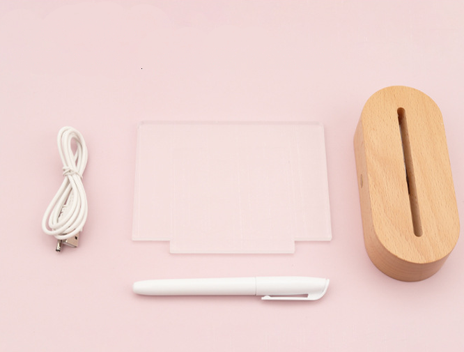 Wooden Night Light with Message Board | Girl's Room Decor