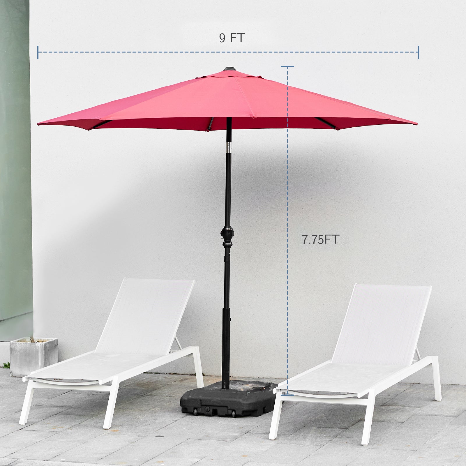 9 Foot Outdoor Patio Umbrella for Sun Protection